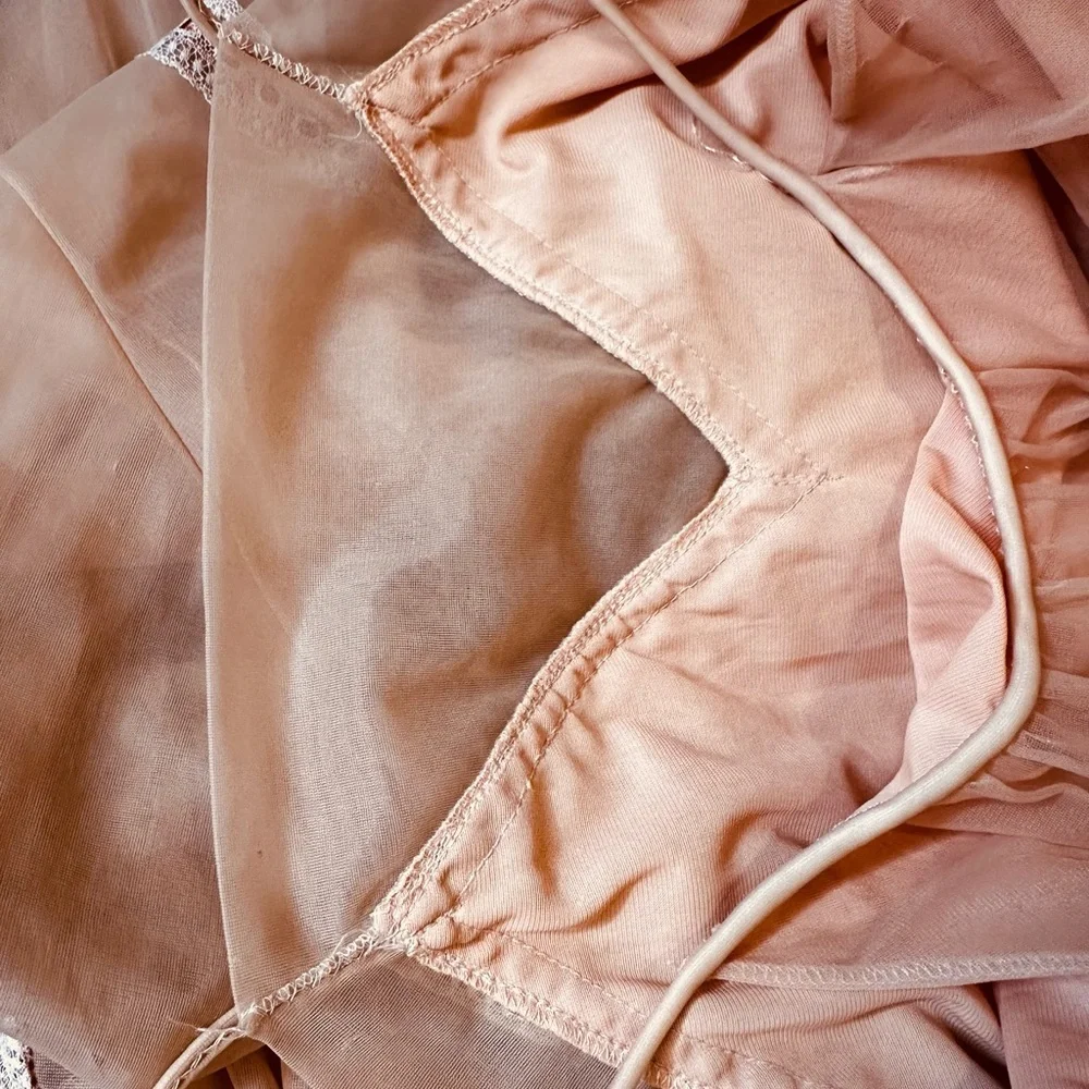 Intimé California Peach Chiffon Peignoir Set - Small - Picture 5 of 7